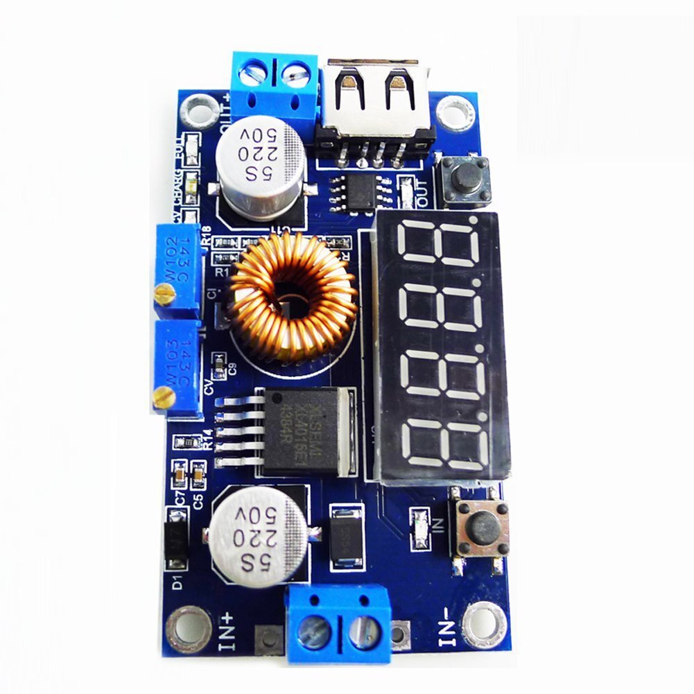 XL4015 5A DC Buck Step Down Power Converter Voltage Current & LED Voltmeter USB