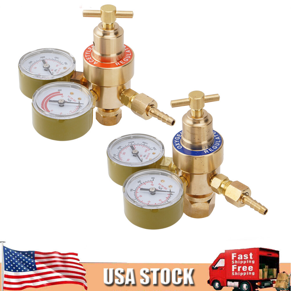 Oxygen Acetylene Gas Regulator Welding Cutting Torch Dual Gauge CGA540 CGA200