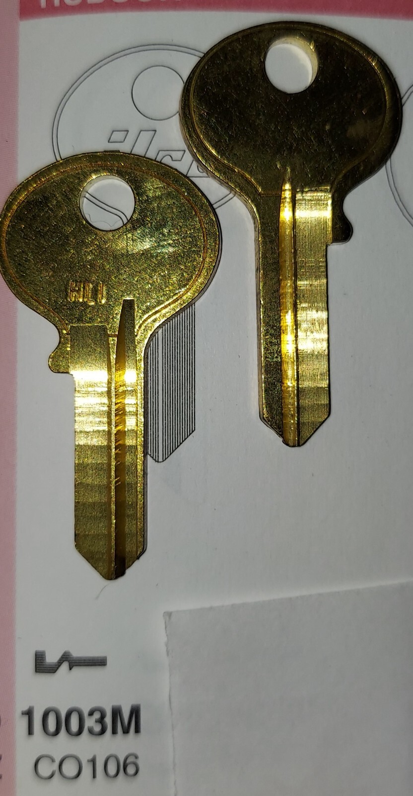 Bommer, Corbin, Hudson, 1003M, CO106, HL1, Vintage Key Blank.