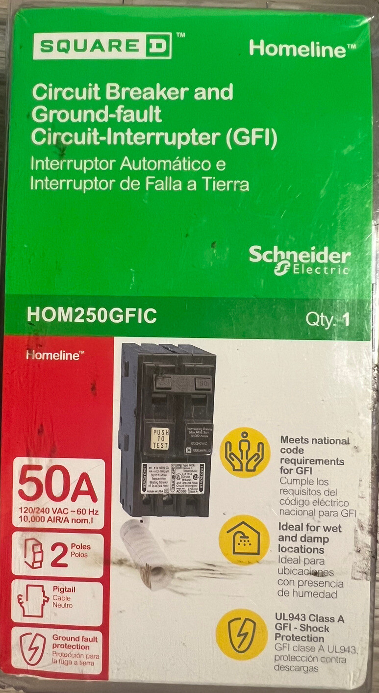 Square D HOM250GFICP 50 A Miniature Circuit Breaker