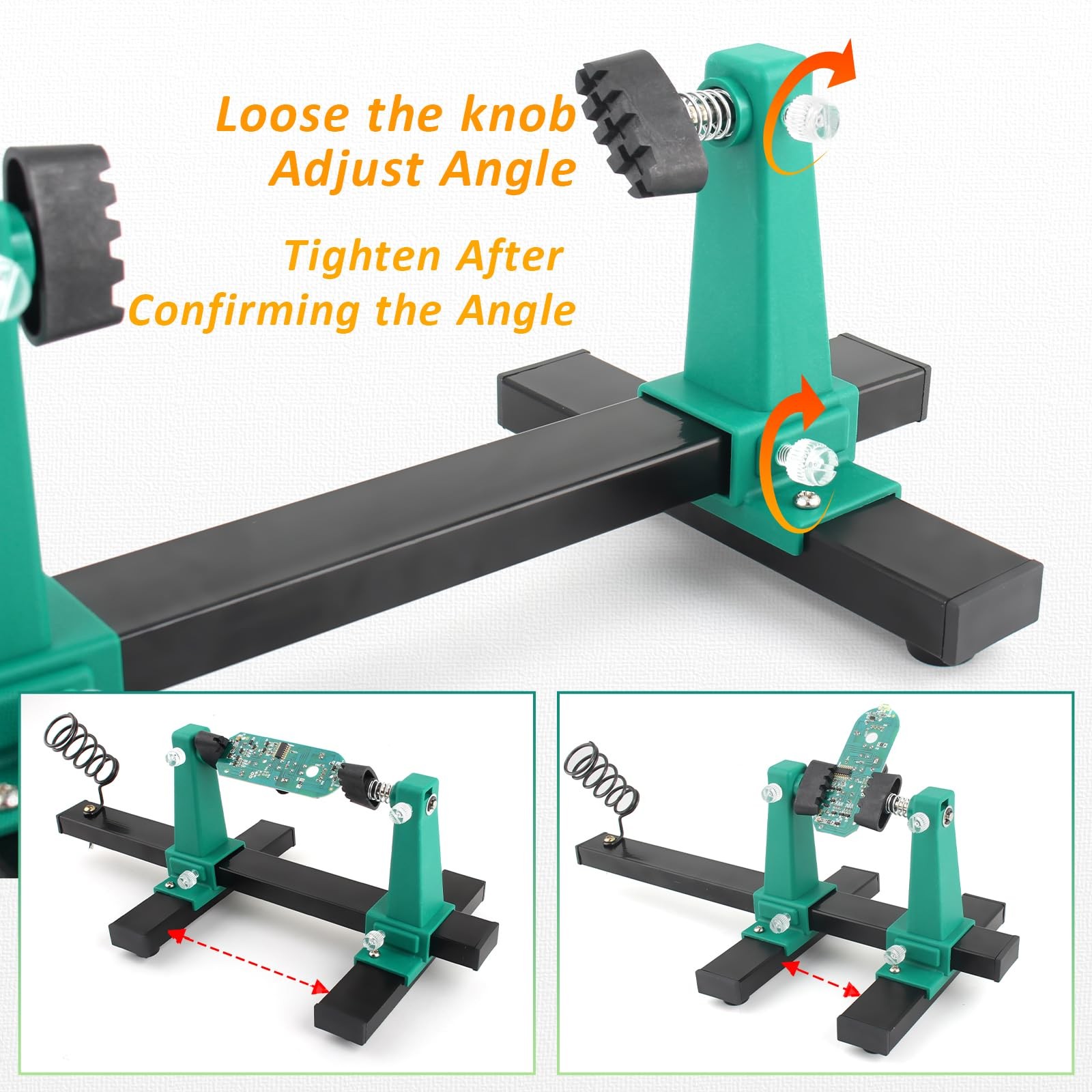 Adjustable PCB Holder Soldering Clamp for Circuit Board Blue and Green