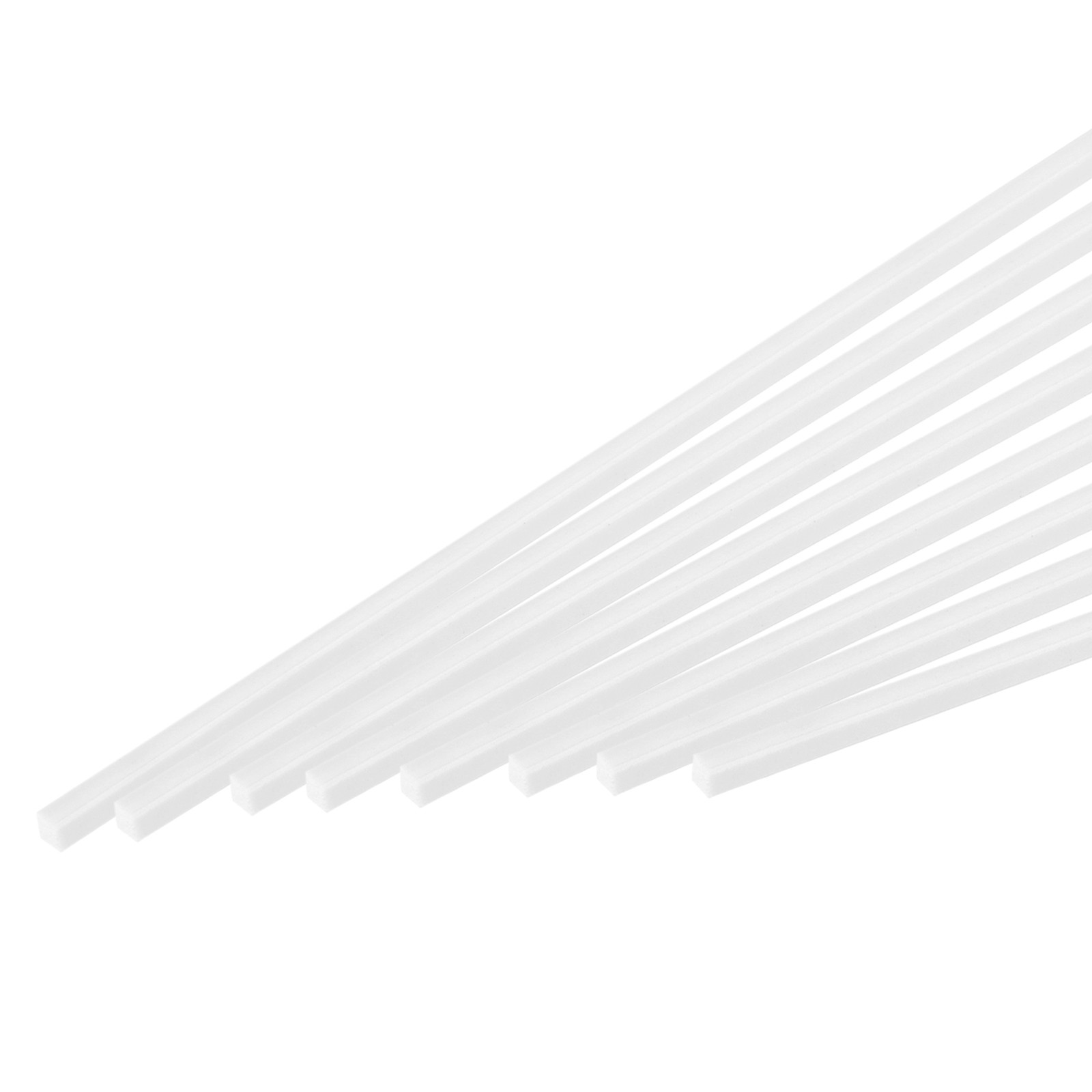 10Pcs ABS Plastic Rod Square Solid Bar 3/16″ x 10″ White Smooth Plastic Tube Rod