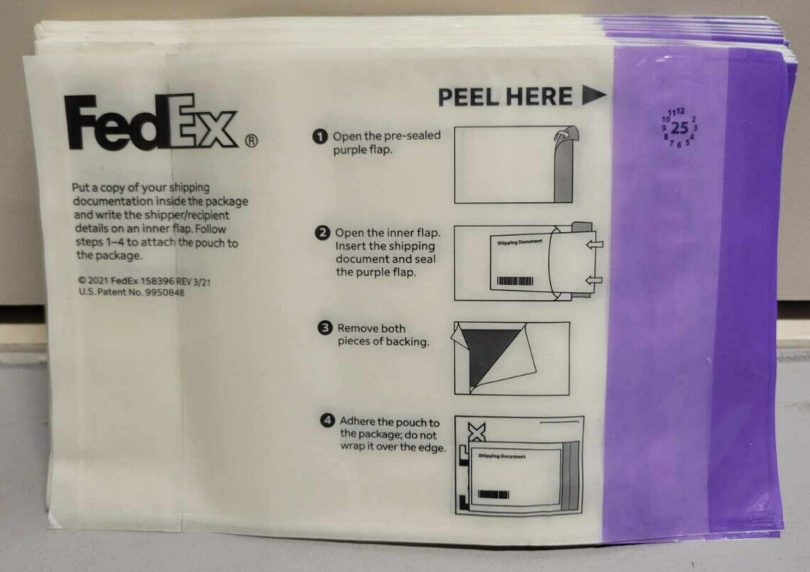 FedEx Shipping Pouches 100 in each Bag – 7×10 Inches Totaling 100