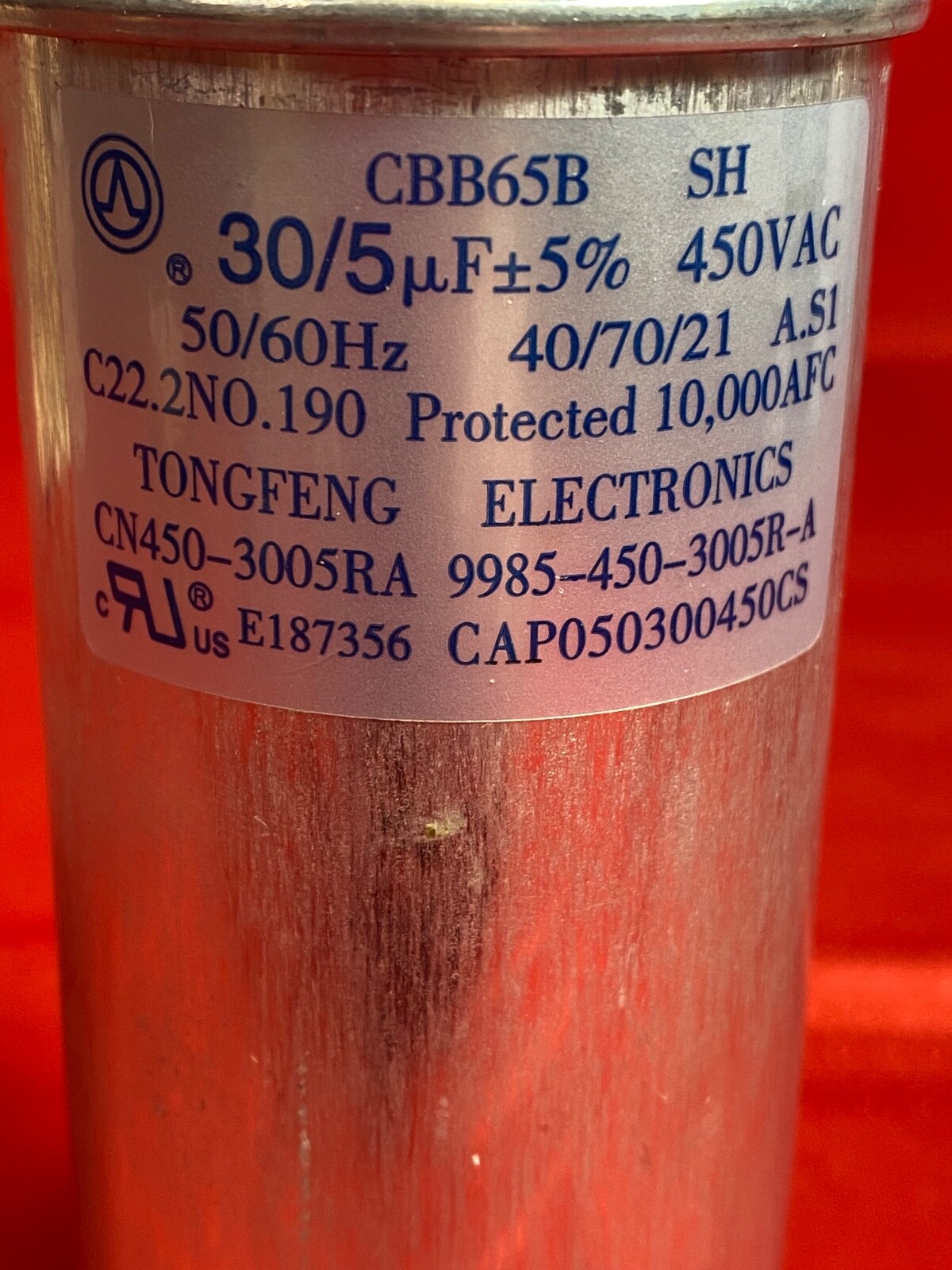 GENUINE OEM AMANA PTAC Dual Run Start Capacitor 30/5uF Pn CAP050300450CS 450 VAC
