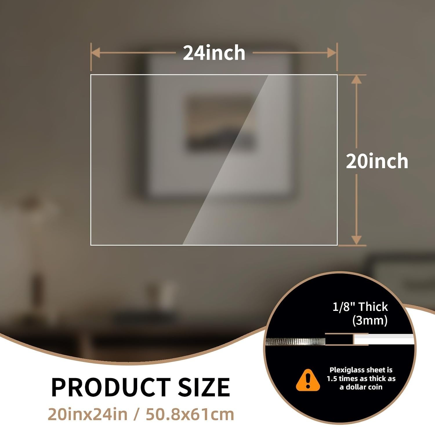 2 Pack 20×24″ Plexiglass Sheets 1/8 inch Thick (3mm), Clear Acrylic Panel Board