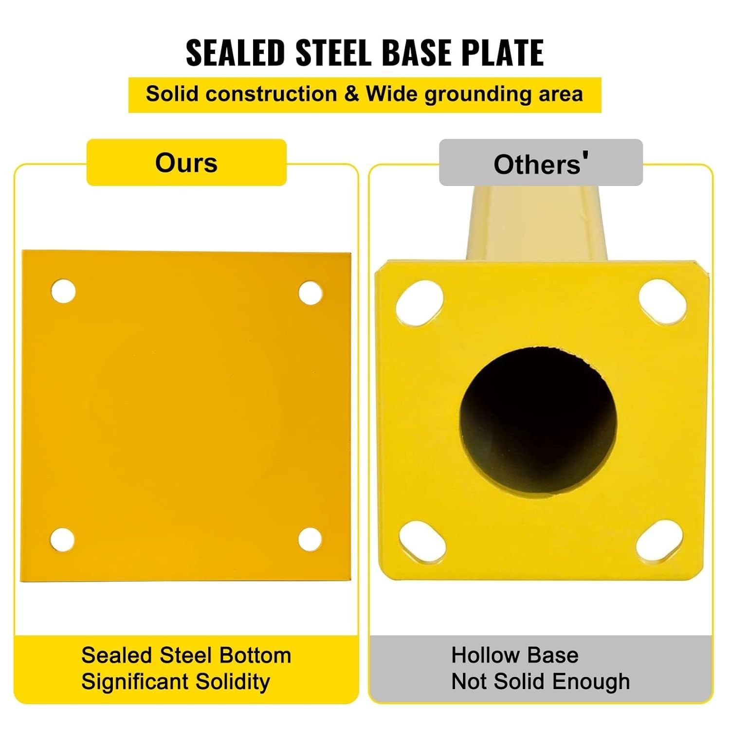 48 Inch Safety Bollard Post – Durable Yellow Traffic Barrier for High Visibility