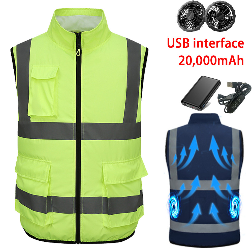 Cooling Vest Jacket w 4 Fans 20000mah Battery Pack Air Conditioner Vests Jacket