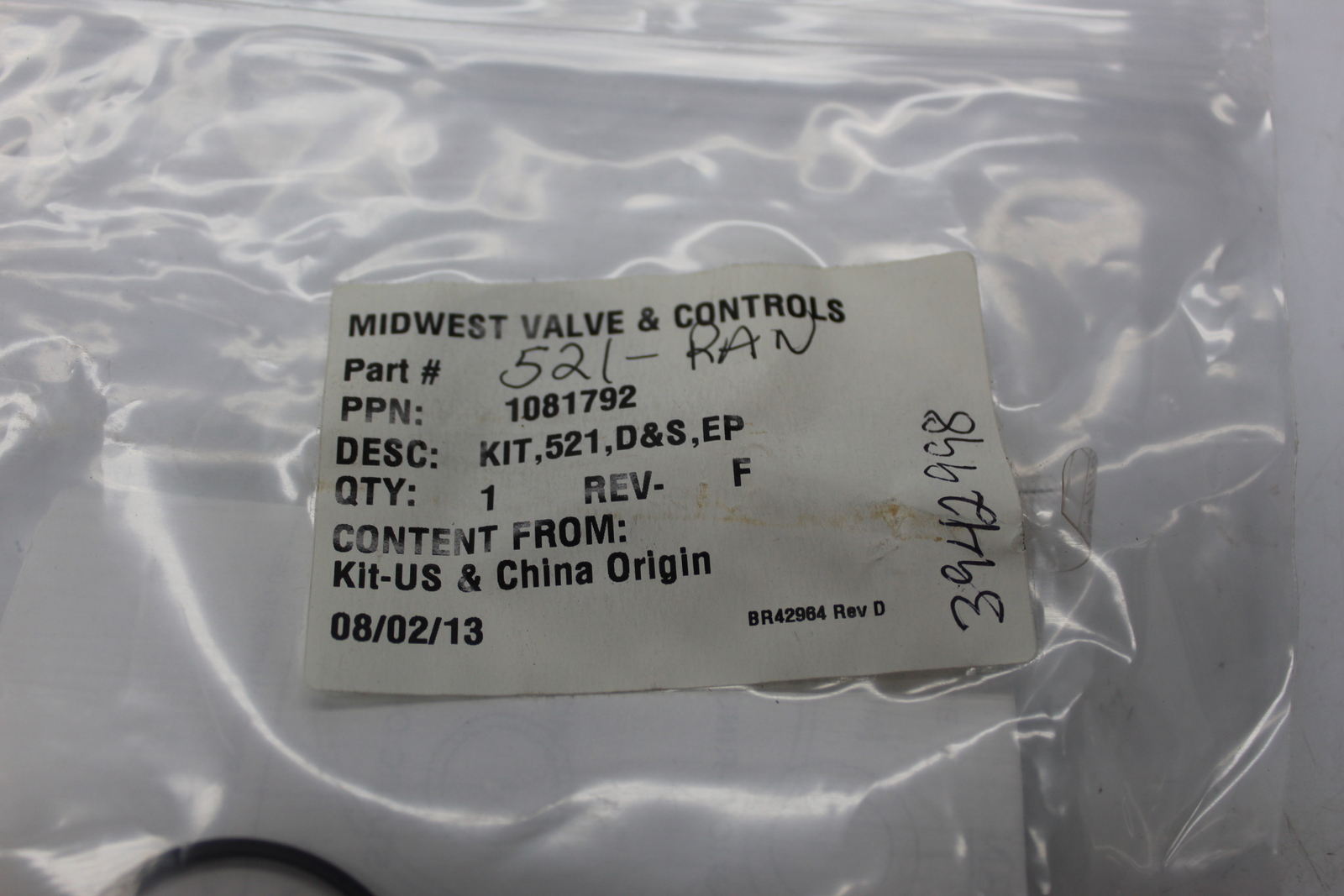 MIDWEST VALVE & CONTROLS BR42964 521-RAN KIT LOT OF 3 NSMP