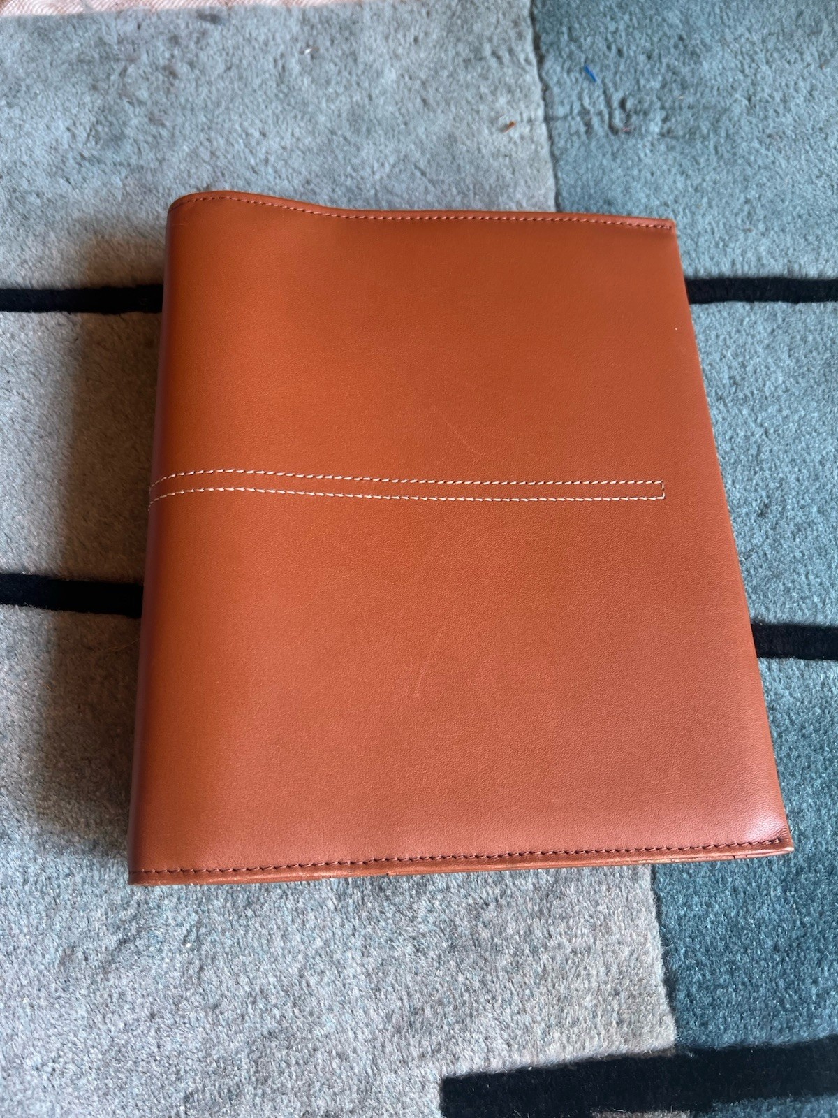Vintage Franklin Covey Leather Planner Organizer 7 X 9 Ring Orange