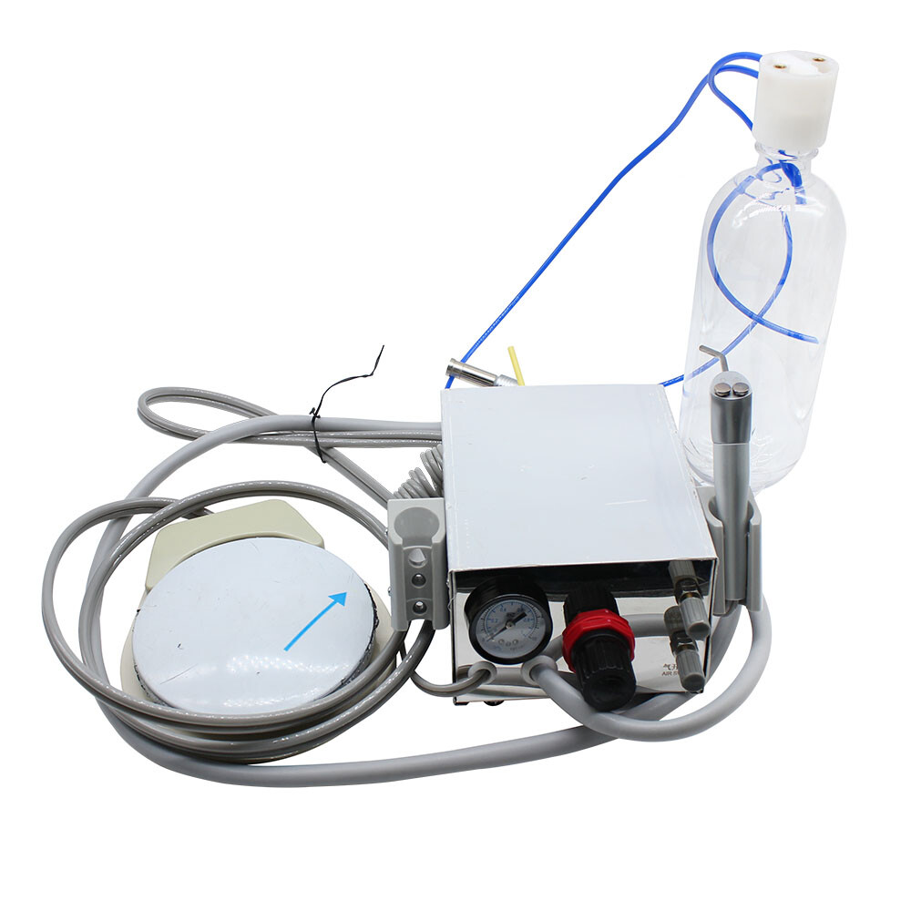 2/4 Holes Portable Dental Turbine Unit Work for Air Compressor & 3 Way Syringe