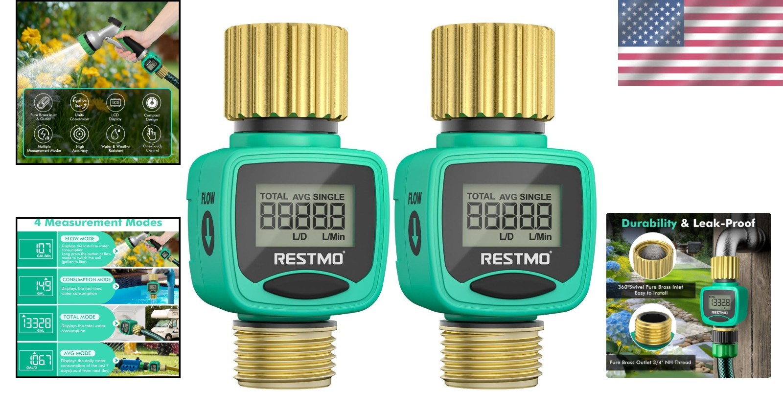 Weatherproof Garden Hose Meter