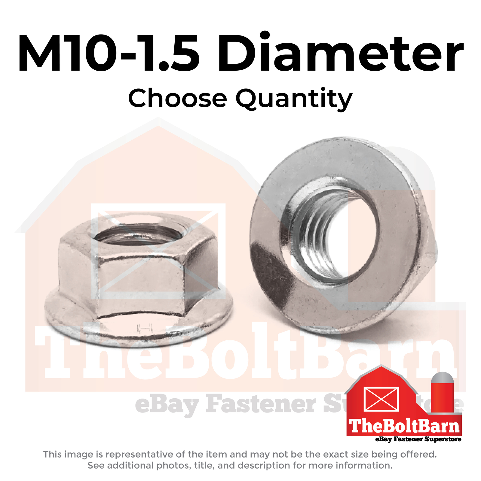 M10-1.5 A2-70 Stainless Steel Hex Flange Nuts (Choose Qty)