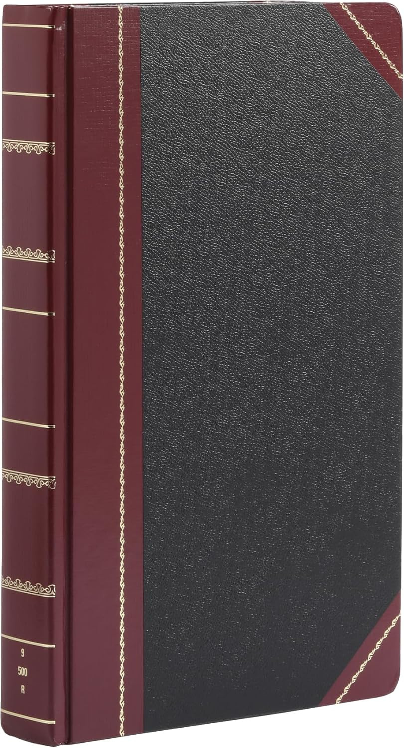 Boorum & Pease 9 Series Account Book, 500 Pages, Black Hardcover, Acid-Free