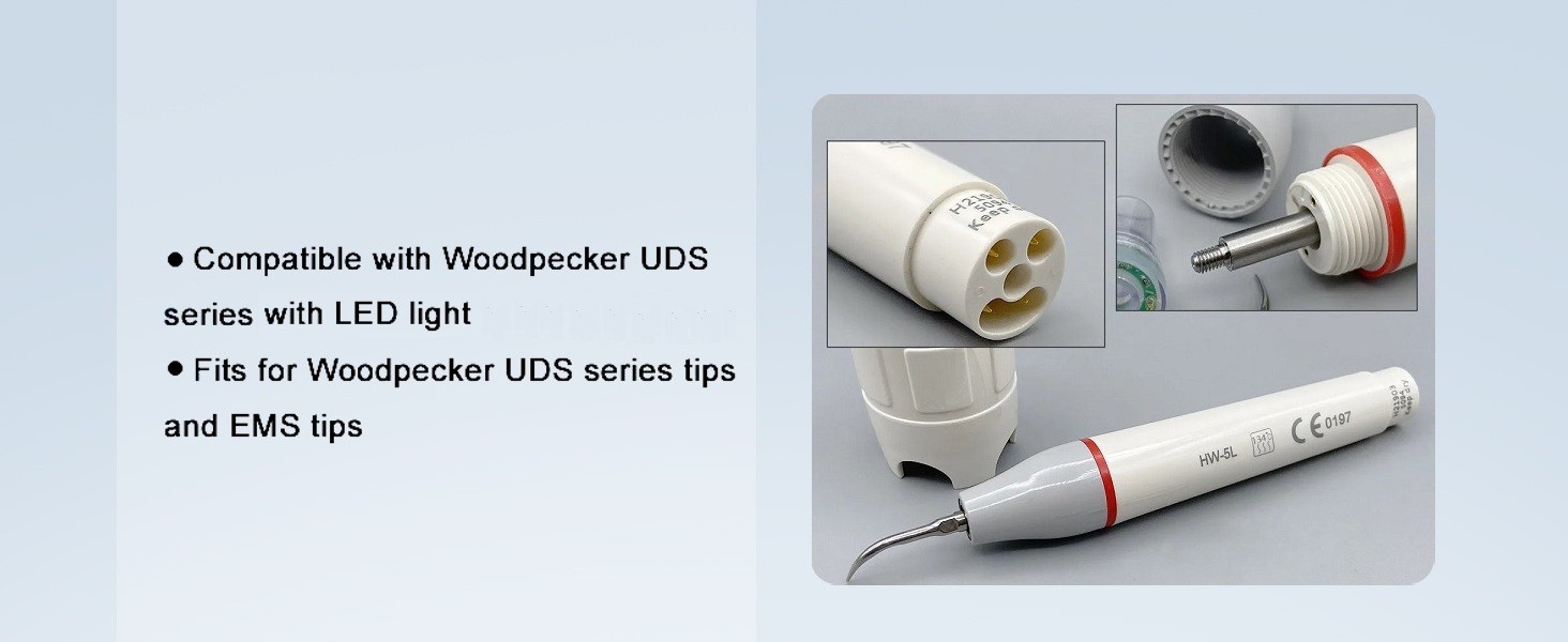 US Woodpecker Piezo Handpiece HW-5L Ultrasonic Scaler UDS-E P N2 N3 LED Tips EMS