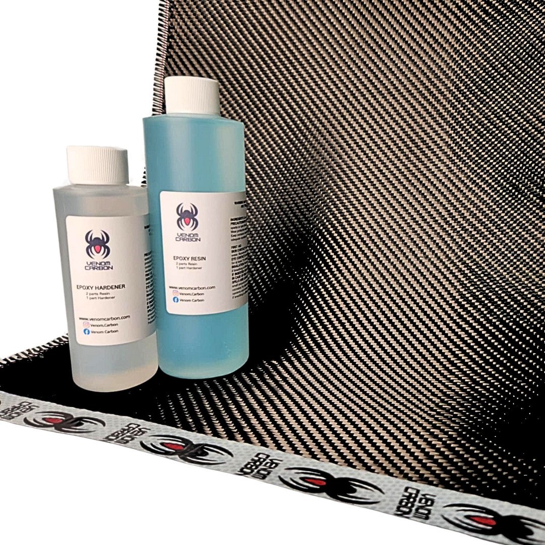 12″ x 5FT Twill Weave Carbon Fiber Fabric Cloth Resin Kit