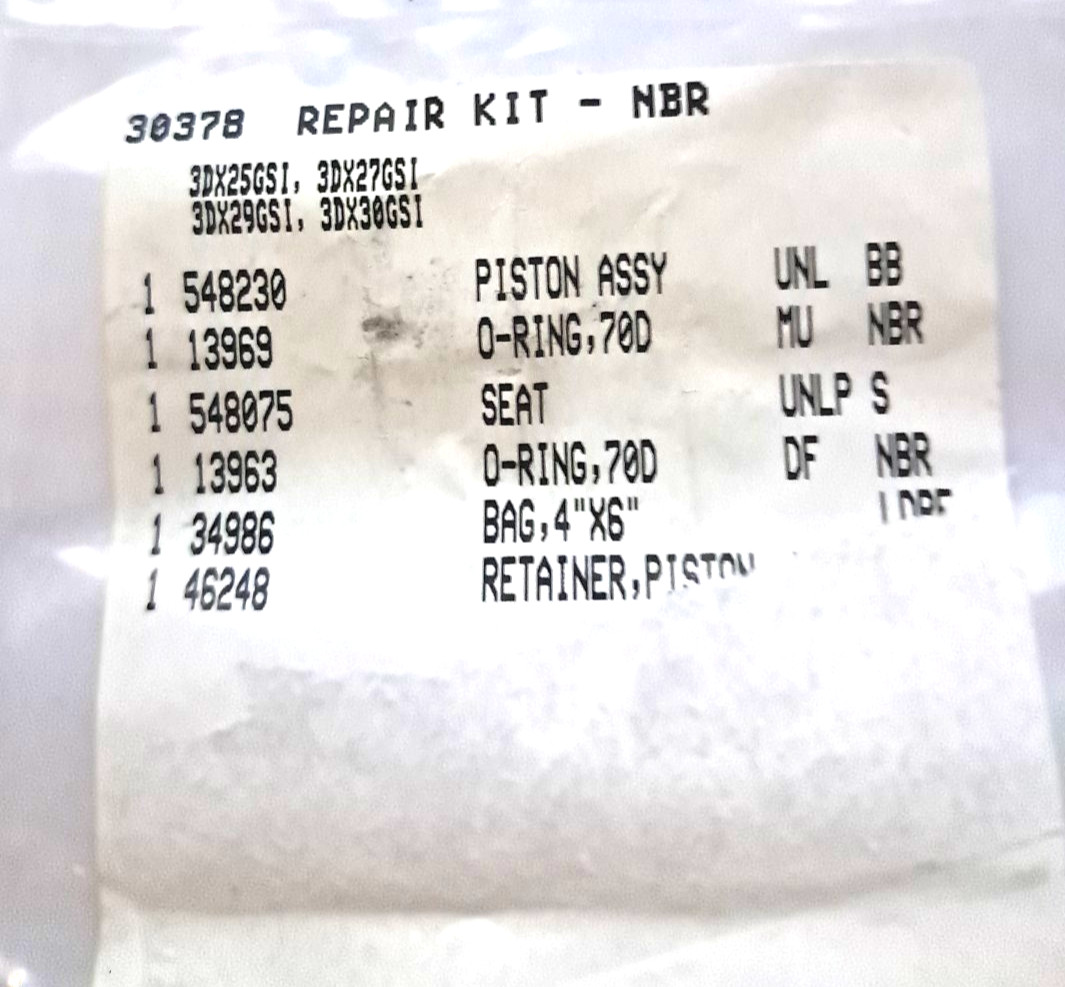30378 CAT PUMPS UNLOADER REPAIR KIT PISTON 3DX25GSI, 3DX27GSI, 3DX29GSI,3DX30GSI