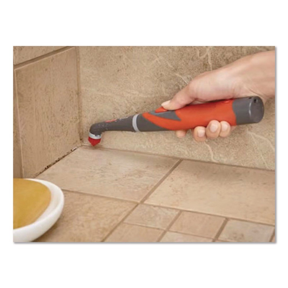 Rubbermaid 2057486 Reveal Power Scrubber – Red/White Bristles, Red Handle New