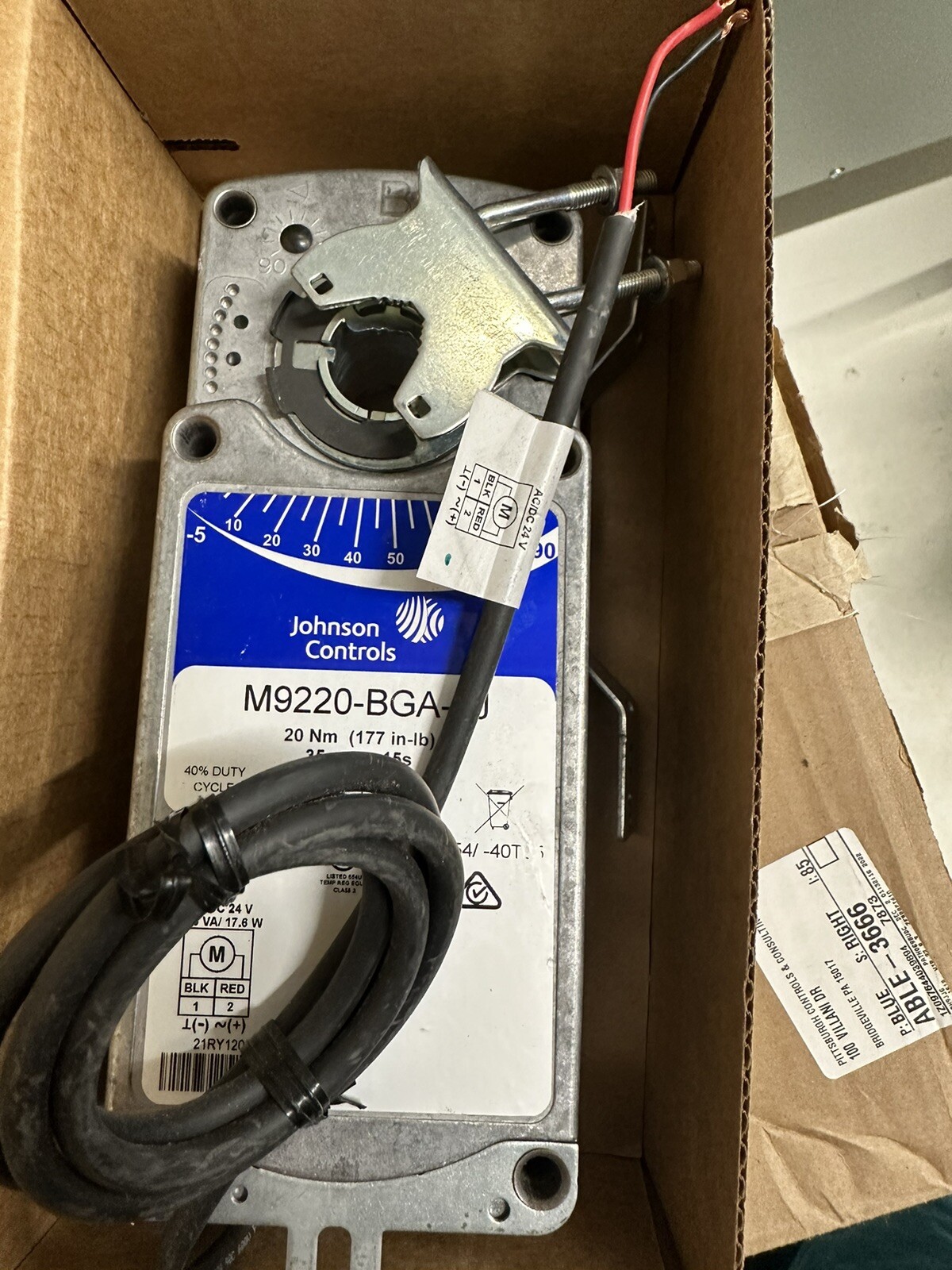 johnson controls M9220 Series Electric Spring-Return Actuator