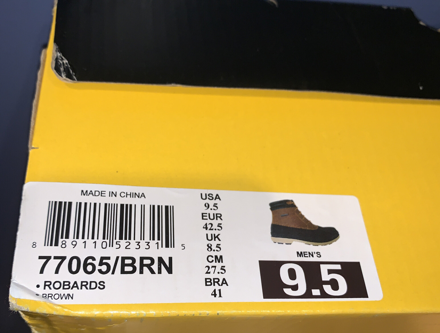Skechers 9.5 Mens for safety Slip Resistant, Brown Robards Leather Synthetic