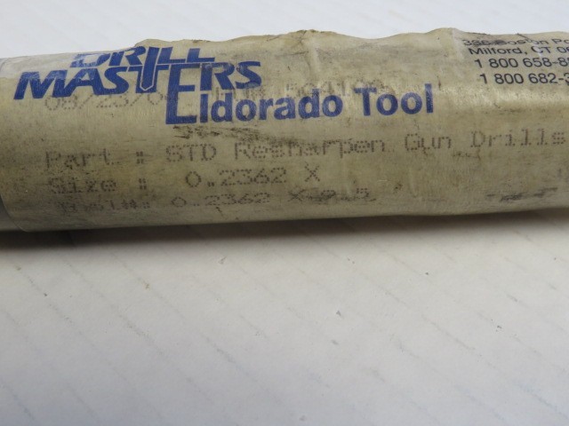 DRILL MASTERS ELDORADO TOOL ( SIZE: 0.2362″ X 9.5″ ) STD RESHARPEN GUN DRILL