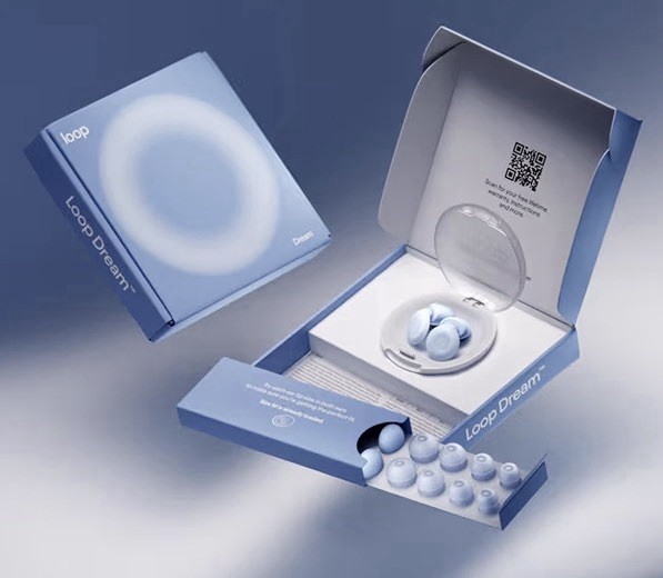 Loop Dream BLUE Silicone/Memory Foam Tips Sleeping Comfortable Blue new Open Box