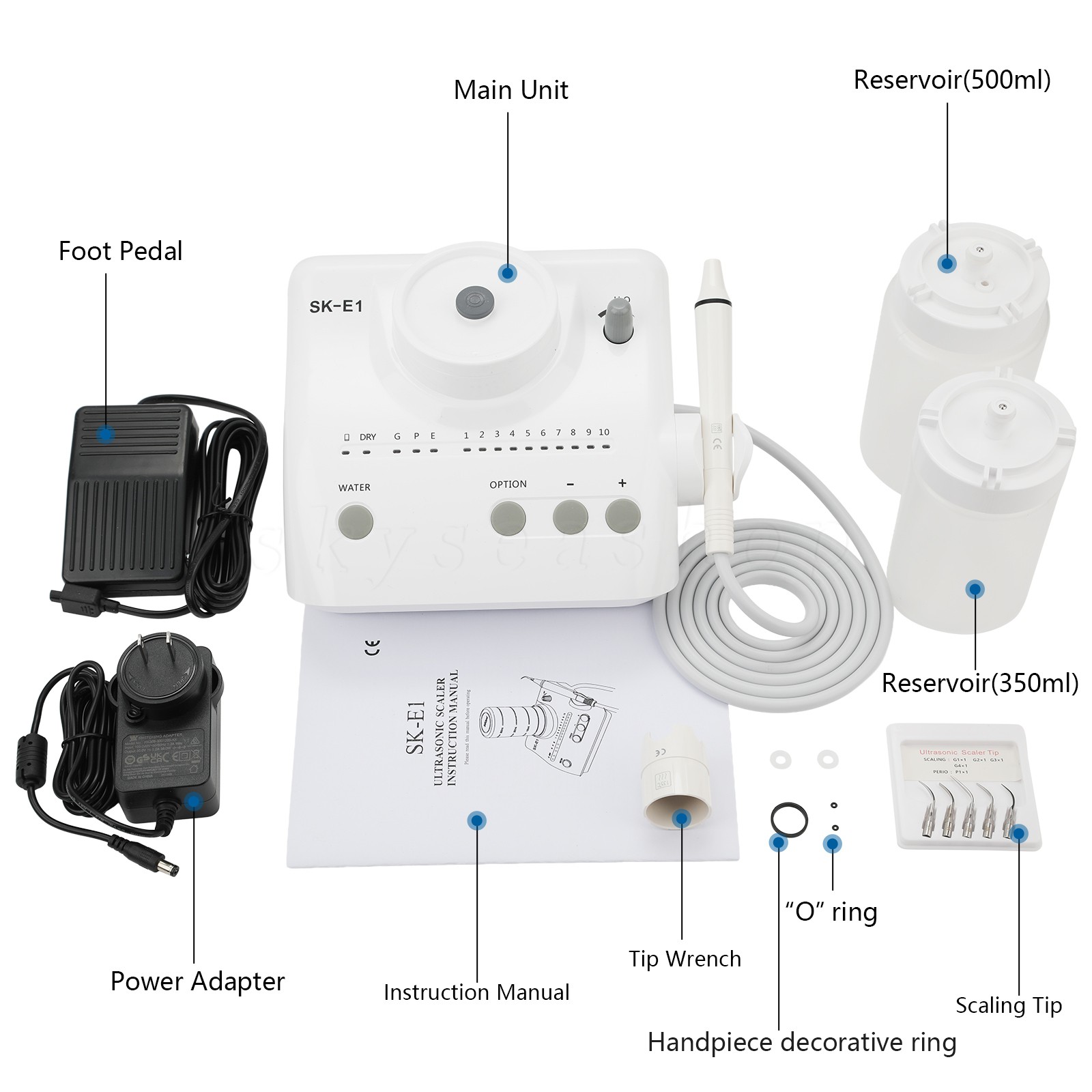 Dental Ultrasonic Scaler 2 Bottles Fits EMS Cavitron SKYSEA & 2*Handpiece HW-3H