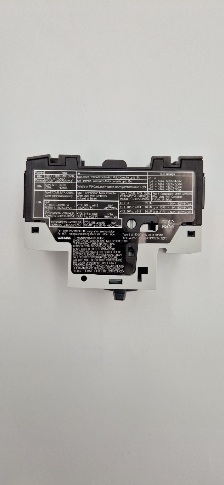 EATON Thermal Magnetic Circuit Breaker Motor Protect PKZM0-4 0.75 kW US New