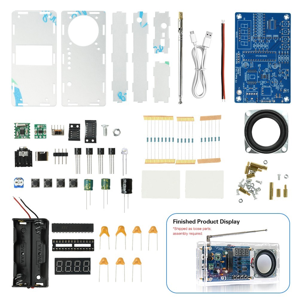 Digital FM Radio DIY Electronic Kits Soldering Practice Learning Kit 87.5-108MHz