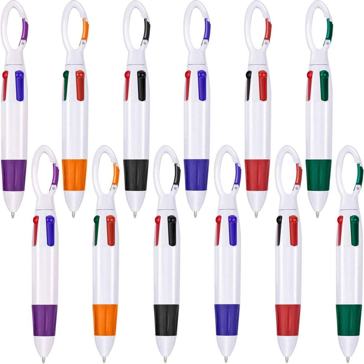 Lightweight Retractable Shuttle Pens Set – 4 Colors, 12 Pieces for Daily Use
