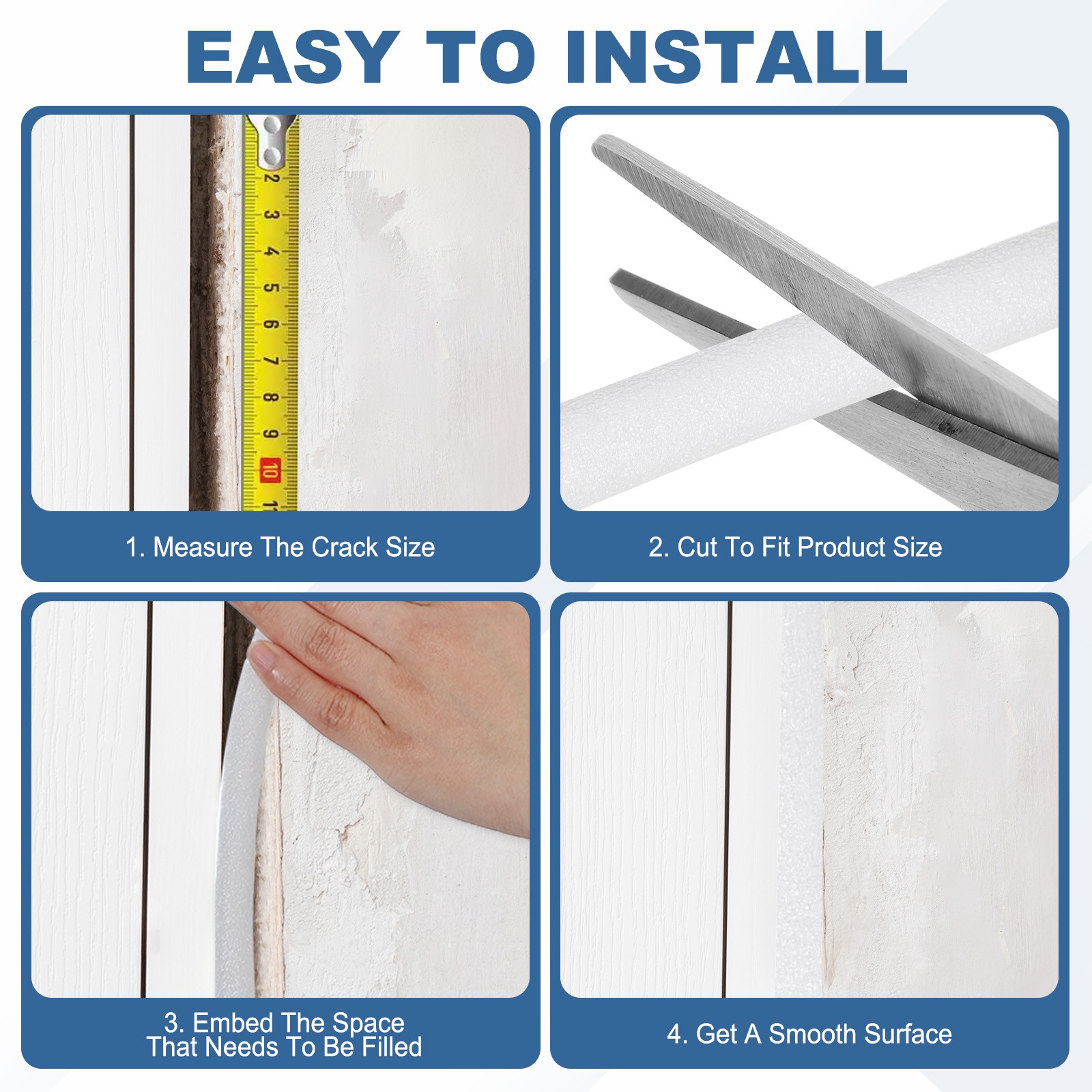 12 Pack 9/16″ x 3.3 ft Backer Rod Foam Rod Caulk Saver (15mm) White