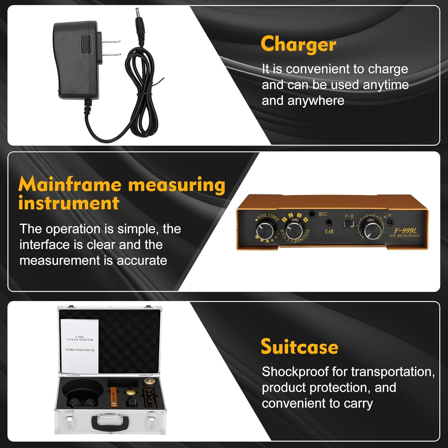 Underground Water Leak Detector Pipe Sensor Digital Display