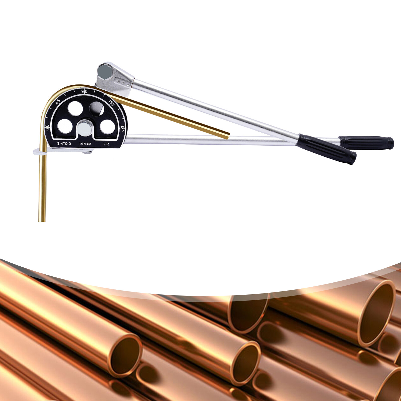 Manual Copper Pipe Bender HVAC Refrigeration Ratcheting Tube Bender 19mm/3/4inch