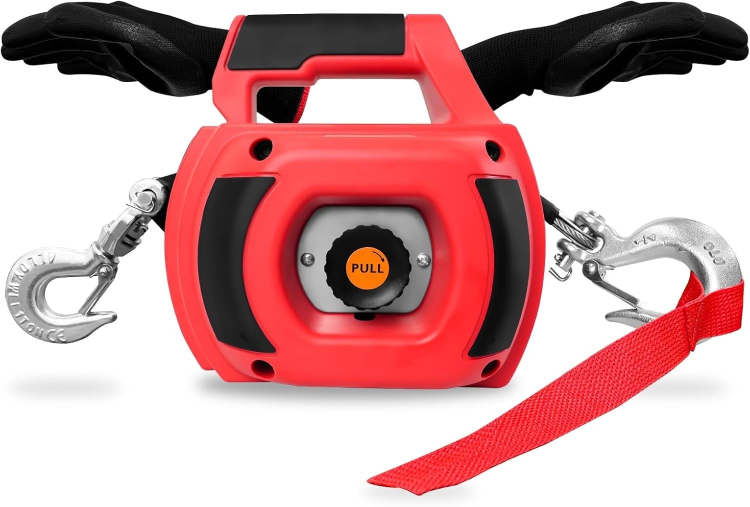 Portable Drill Winch 1500LB Capacity Hand Winch with 40FT Steel Cable 360°
