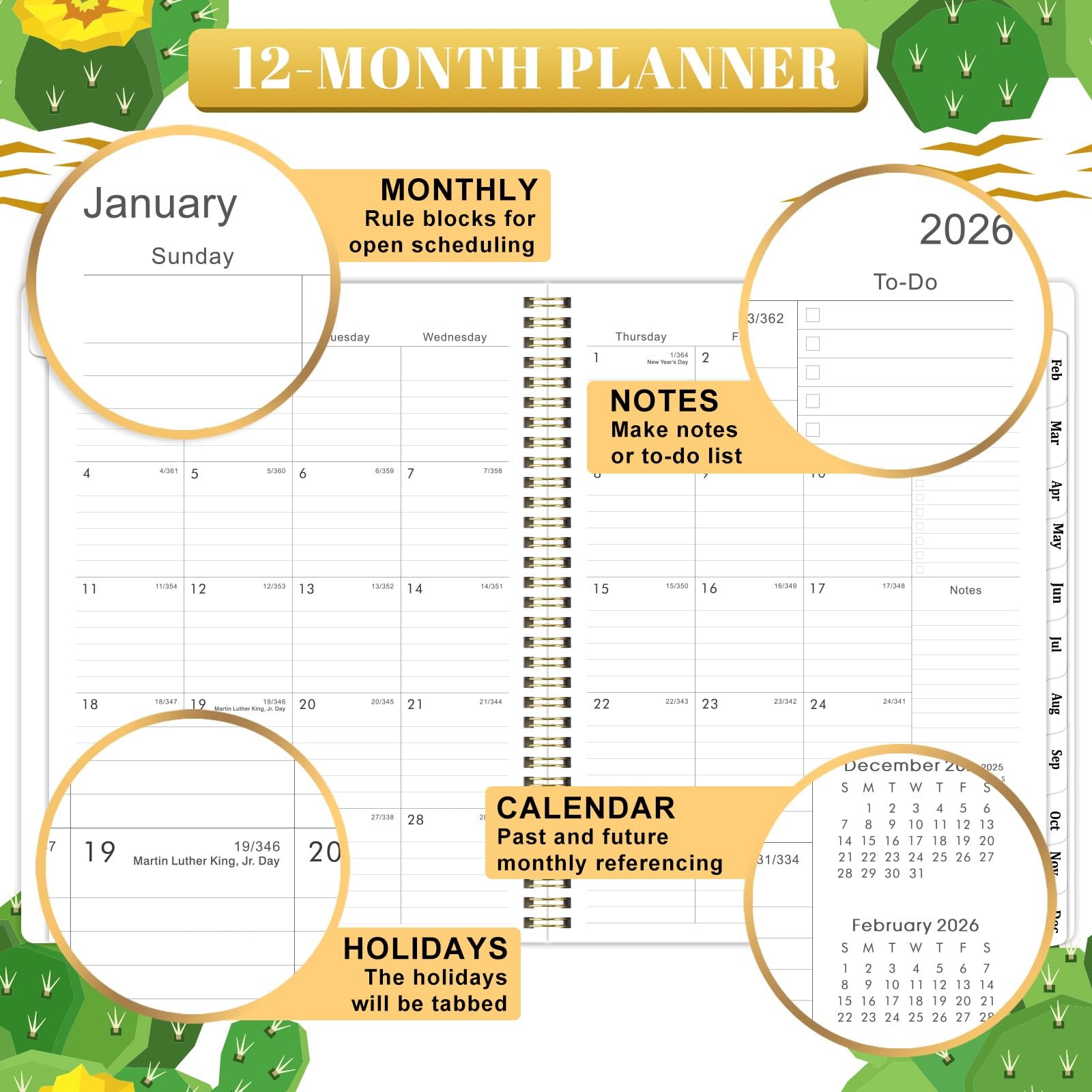 2026 Planner/Calendar – 2026 Planner Weekly and Monthly, 9” × 11”, Jan. 2026 –