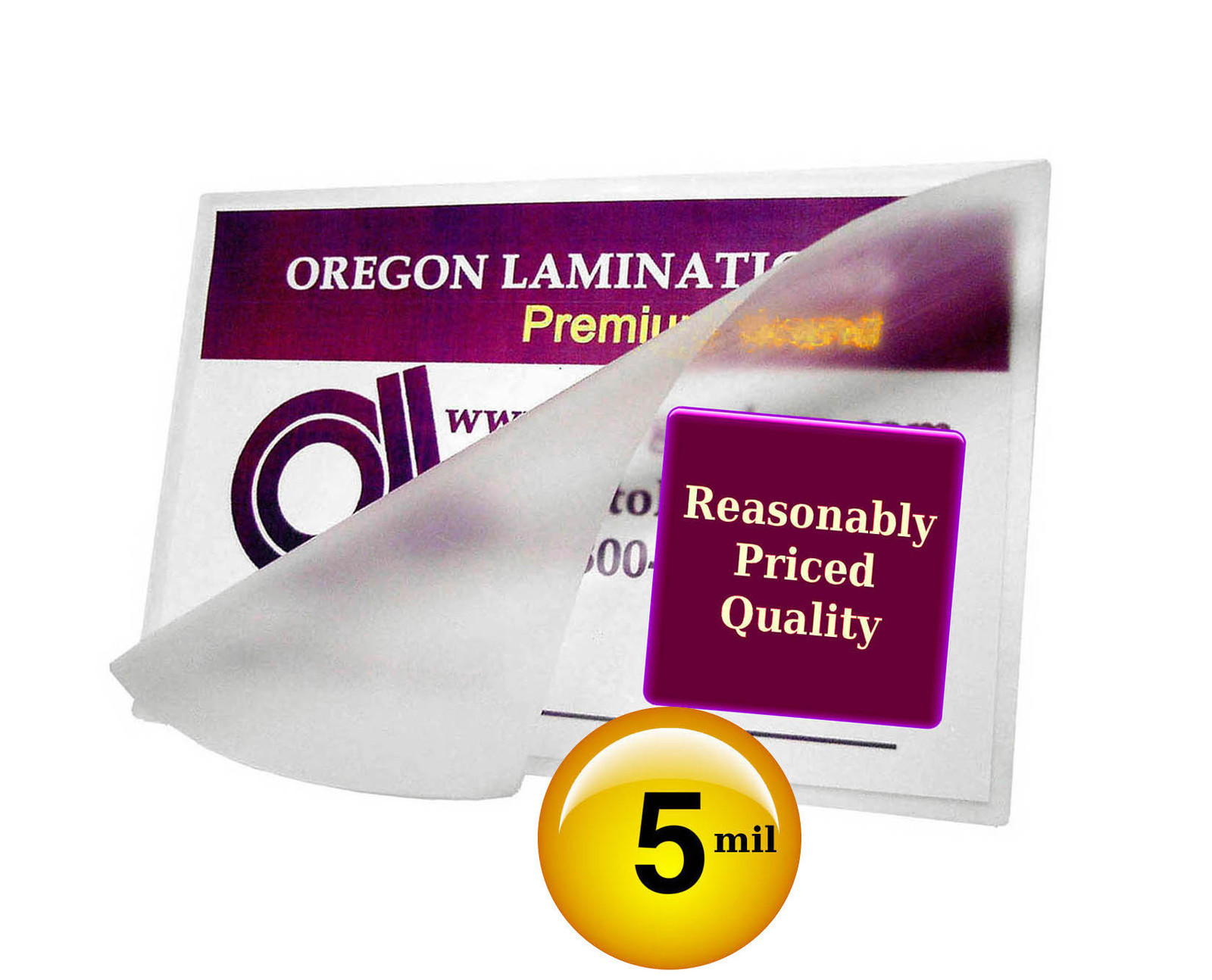 500/pack 5 Mil Key Card size Hot Laminating Pouches 2-1/2 x 3-7/8 Clear Glossy