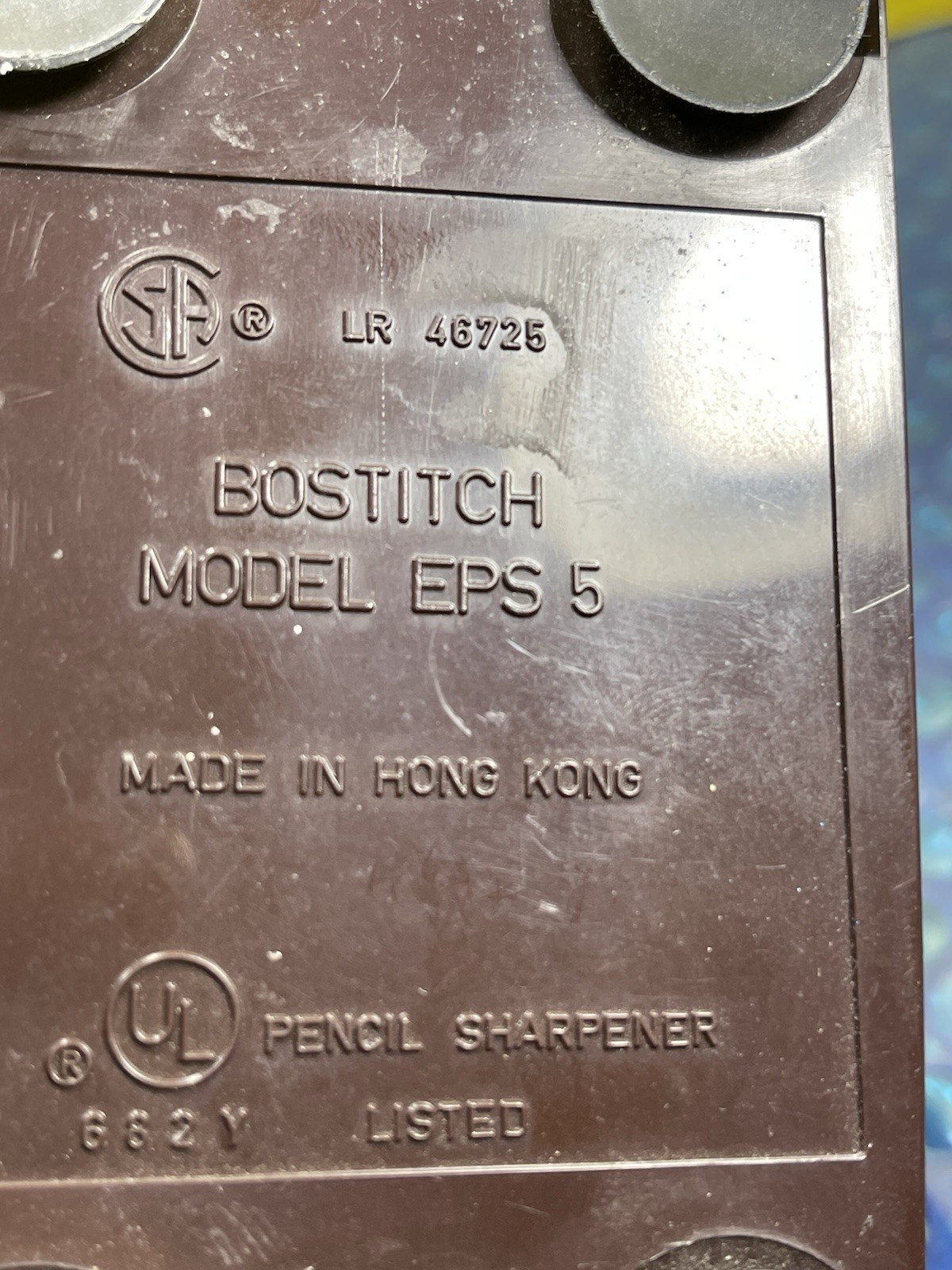 1991 Hong Kong Bostitch Electric Pencil Sharpener Model EPS 5 tested