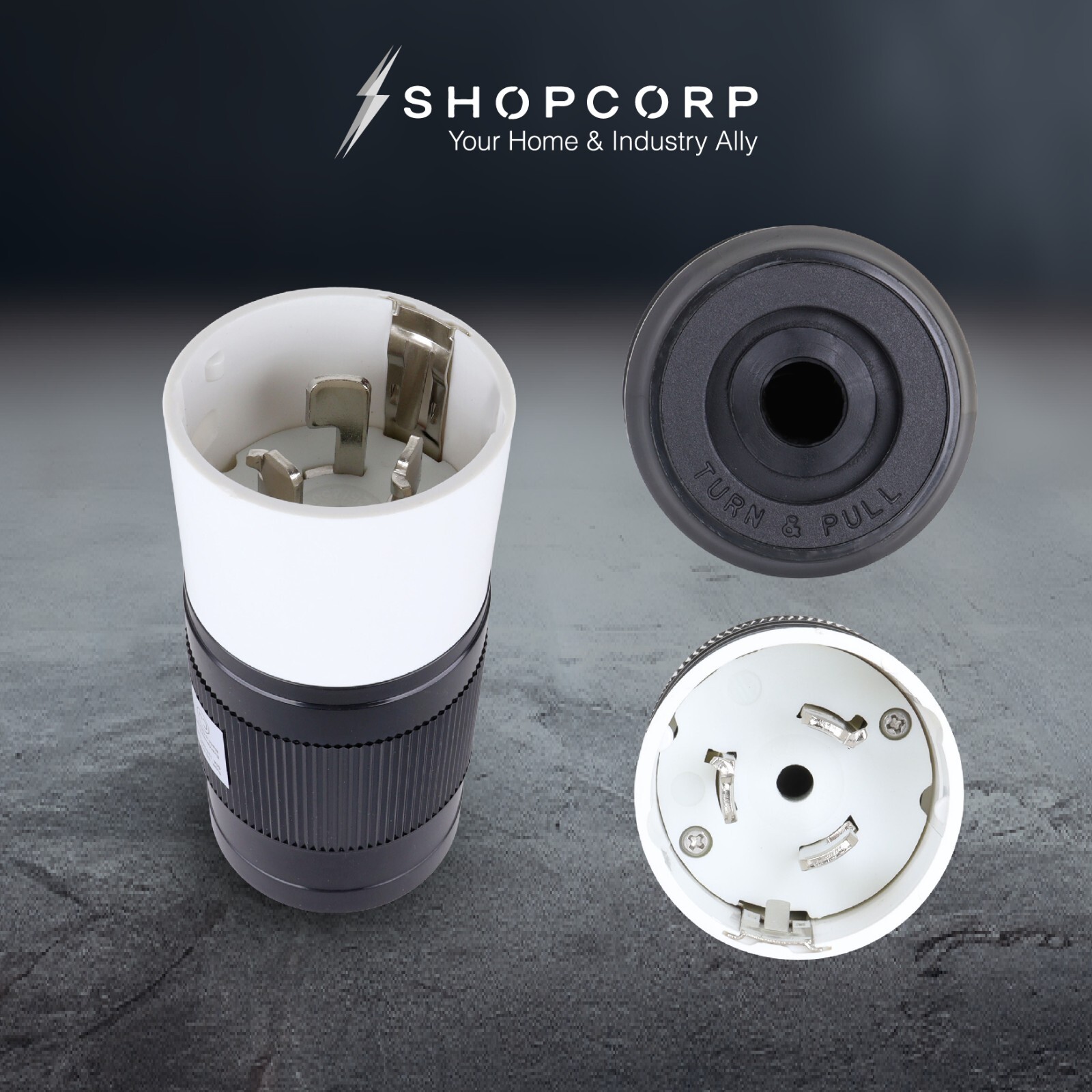 Shopcorp 50A Twist Lock RV Plug CS6365 125/250V 3 Pole 4 Wire 12500W