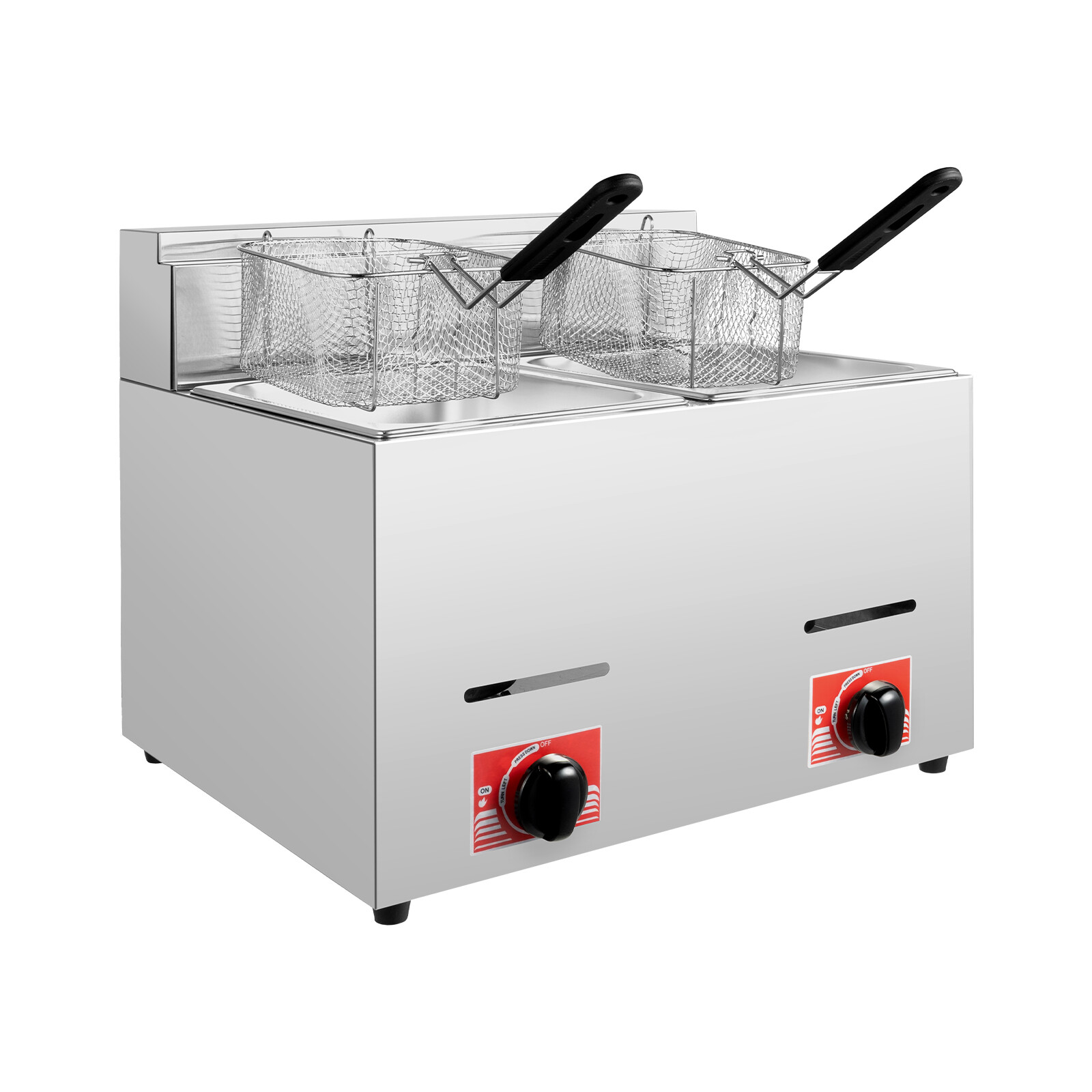 12L Commercial Propane Deep Fryer Countertop Gas Fryer & 2Baskets LPG + 2 Lids