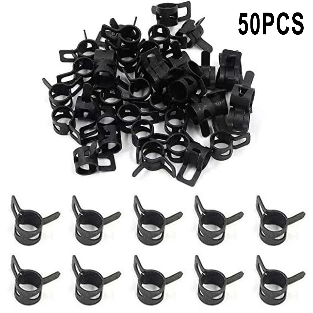 50 Pcs Spring Hose Clips 65 Manganese Steel Accessories Hardware Tools