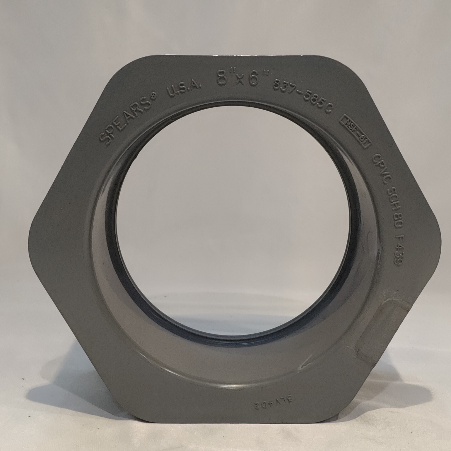 Spears 837-585C 8 x 6 in CPVC Spigot x Socket Sch 80 CPVC Pipe Bushing