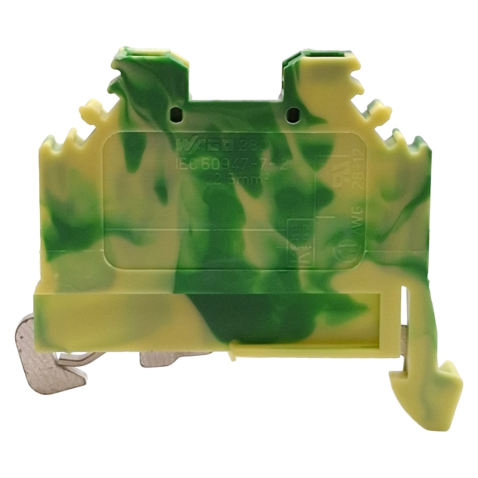 Lot of 20 Wago 280-107 Ground Terminal Block, 2-Position, 5mm Width, DIN Rail