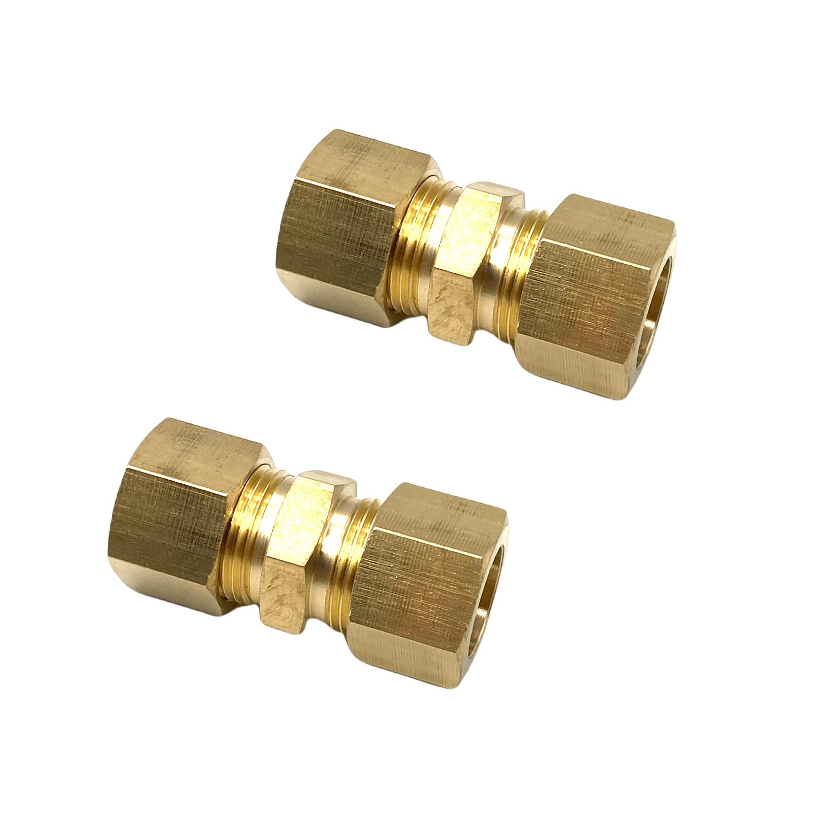 2 Pcs 5/8″ Brass Compression Pipe Tube OD x OD,