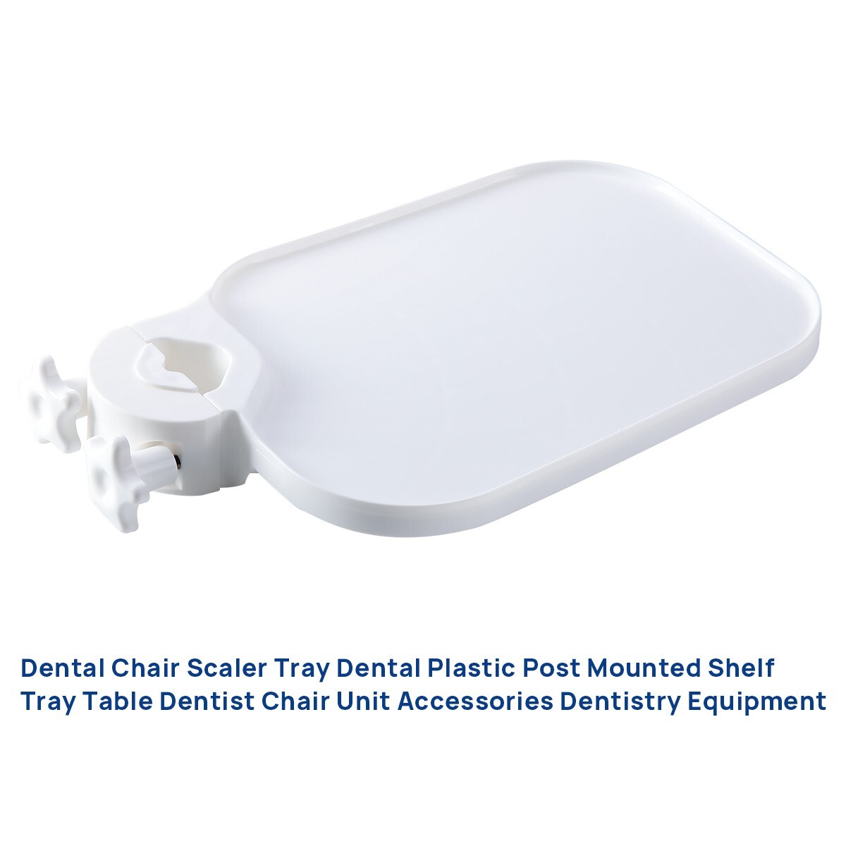 Mesa bandeja para sillón dental con soporte ajustable y bandeja cuadrada montada