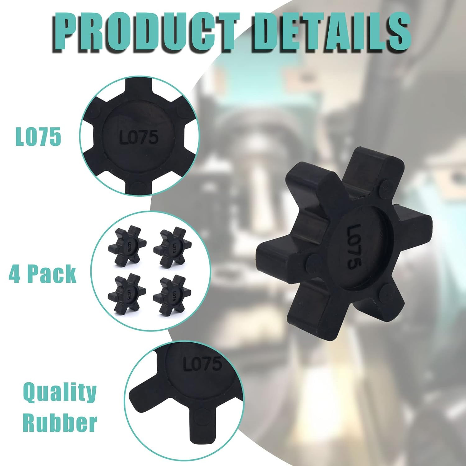 4Pcs L075 Lovejoy Rubber Spider Insert Closed Fits L075 Coupling