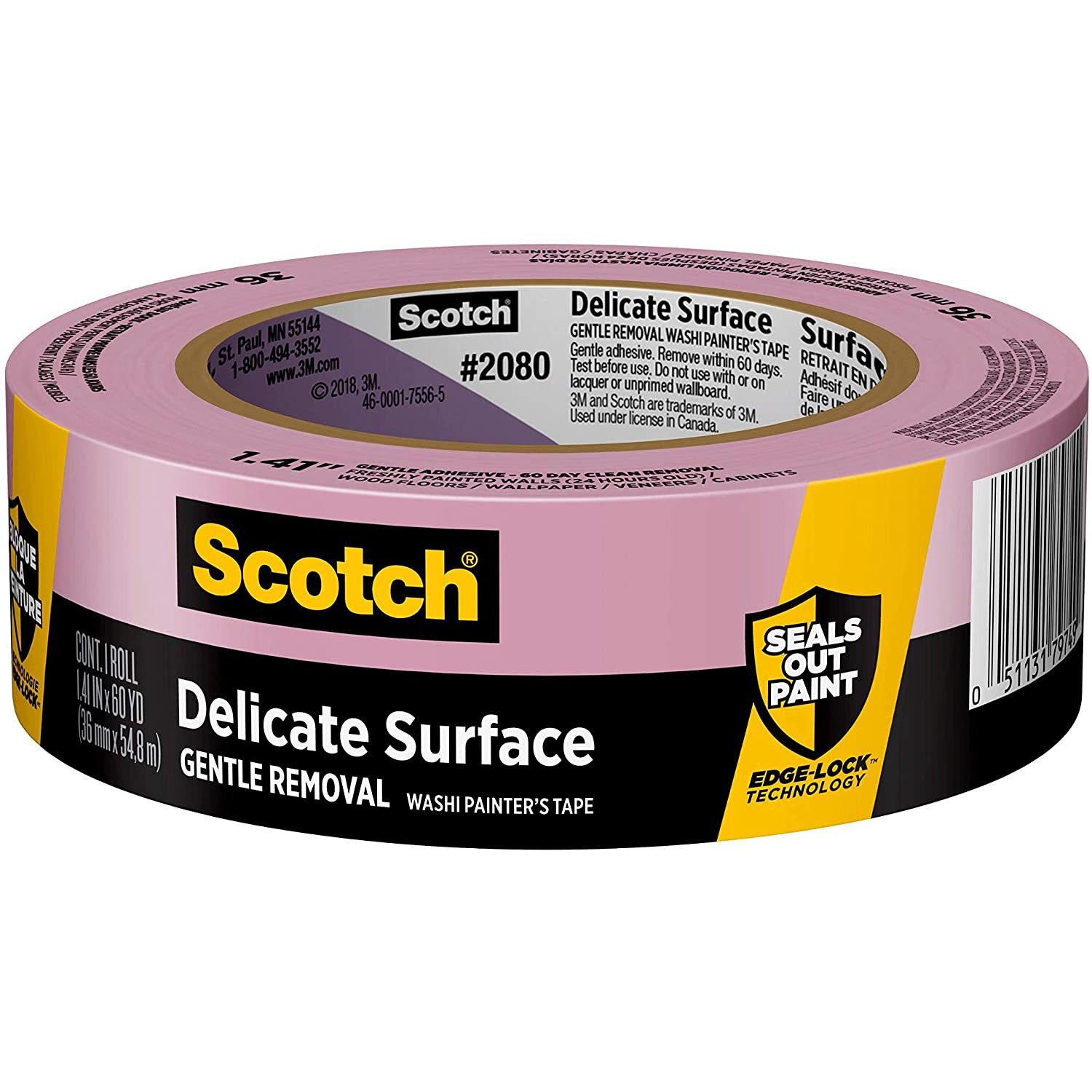 Scotch Delicate Surface Painter’s Tape (2080): 1.41 in. x 60 yds. (Purple)