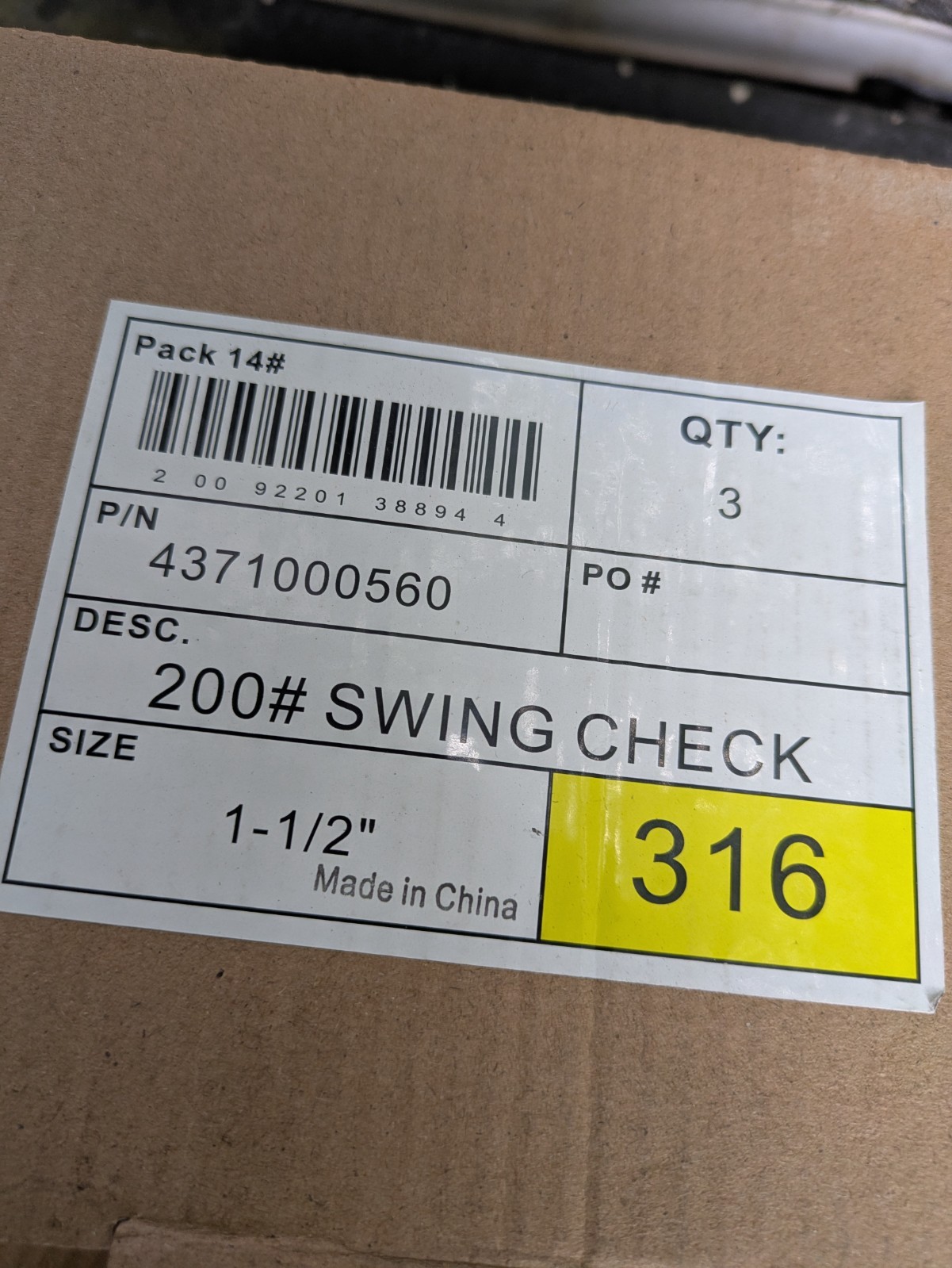 Sharpe 1-1/2″ Threaded 316 Stainless Steel 200 WOG Swing Check Valve New