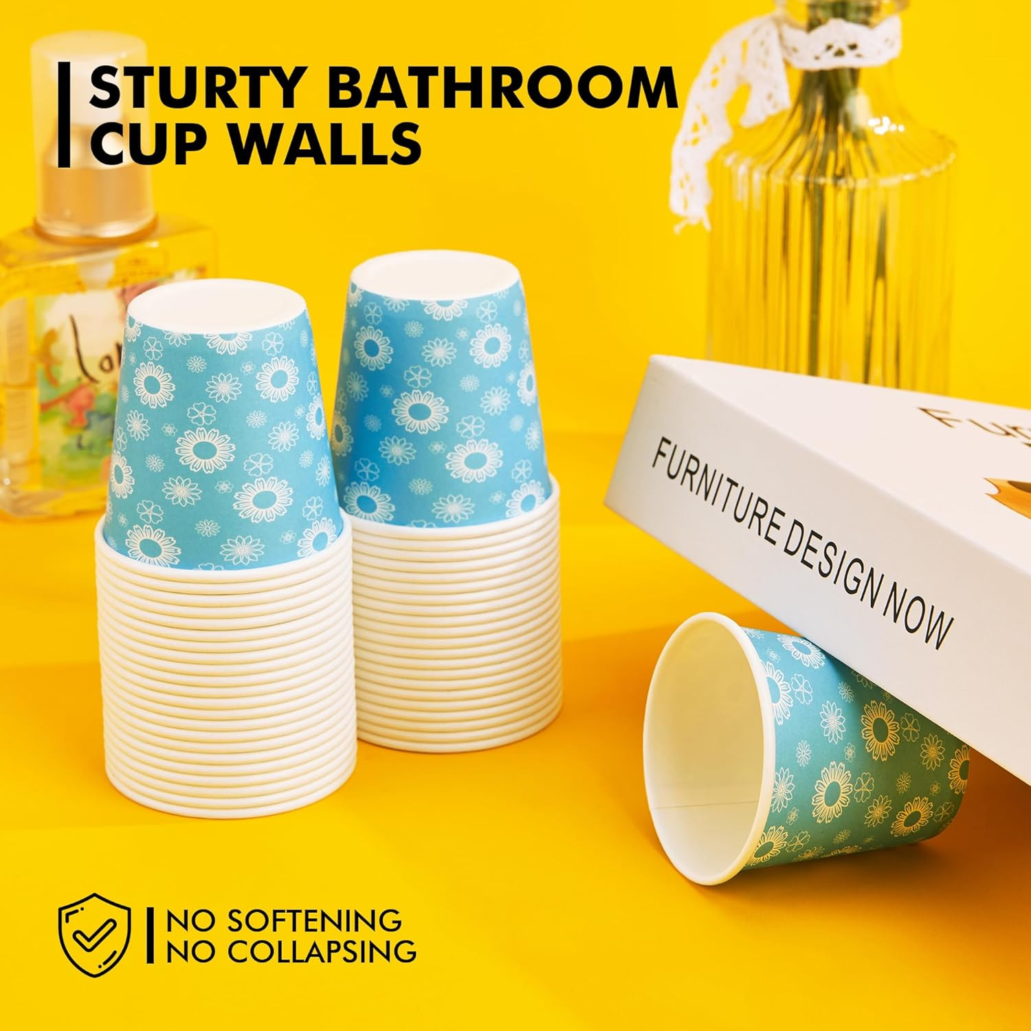 [300 Pack] Paper Cups 3 Oz, Bathroom Cups 3 Oz, Disposable Bathroom Paper Cups,