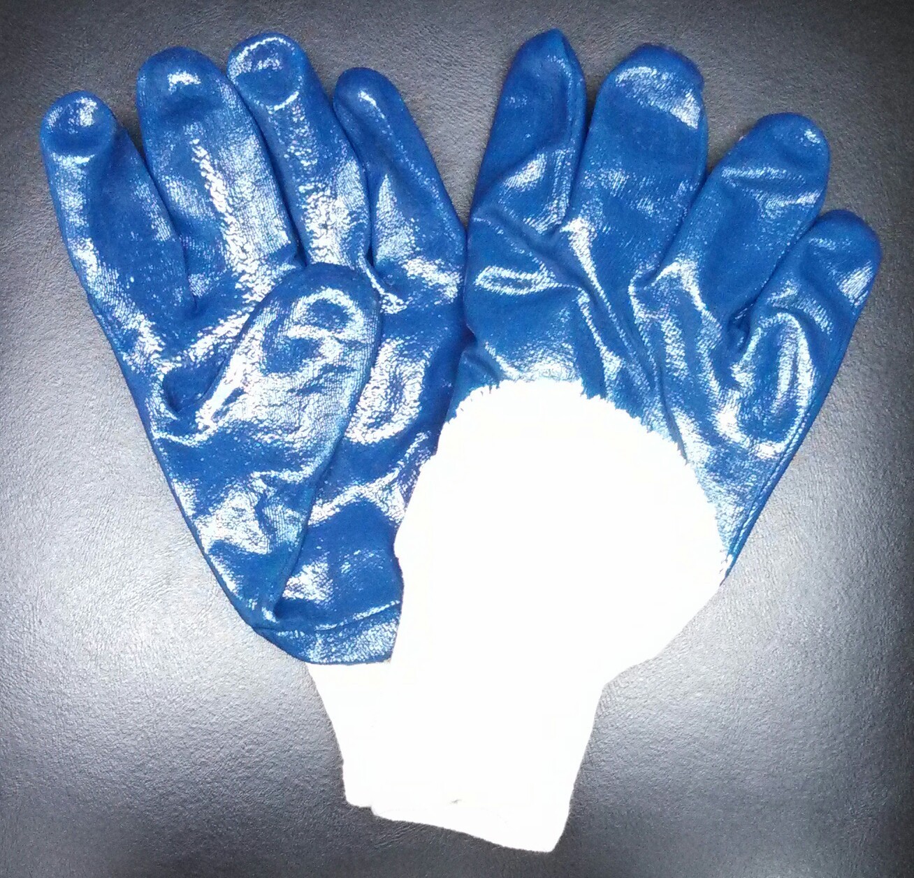 1 dozen/ 12 pairs of 4Works Open Back Heavy-Duty Nitrile Palm Dipped Gloves