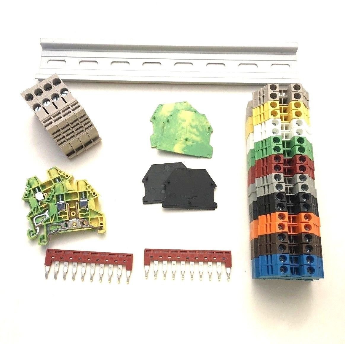 DIN Rail Terminal Blocks Kit by 20 DIN Terminal Block Connectors 12-22 AWG Ga…