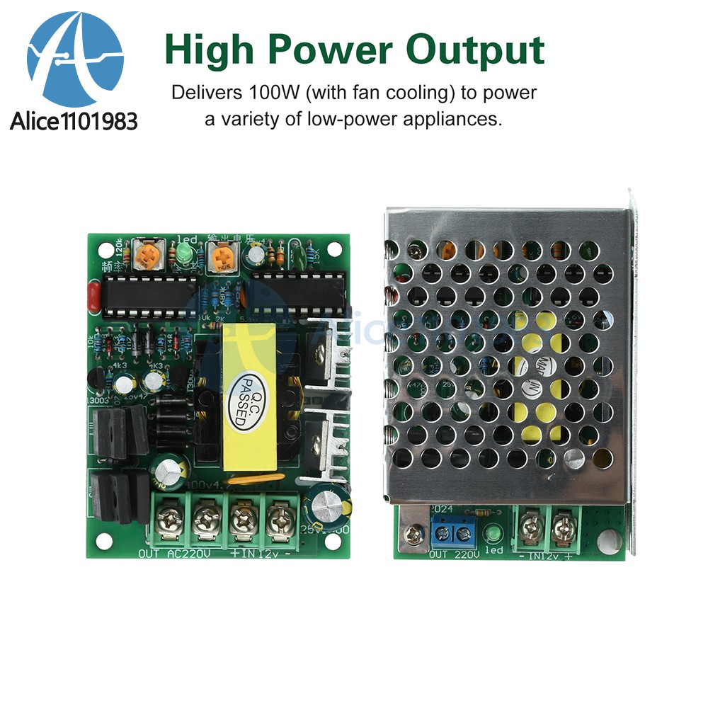 DC 12-14.5V to AC 220V Inverter Module 50-100W DC-AC Step-Up Transformer Module